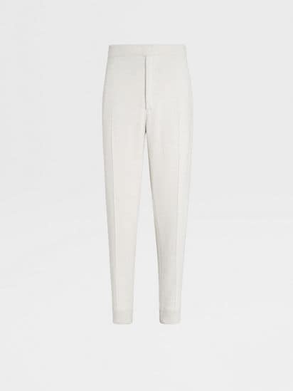 Off White Silk and Cashmere Knit Joggers FW23 27017888 Zegna AT