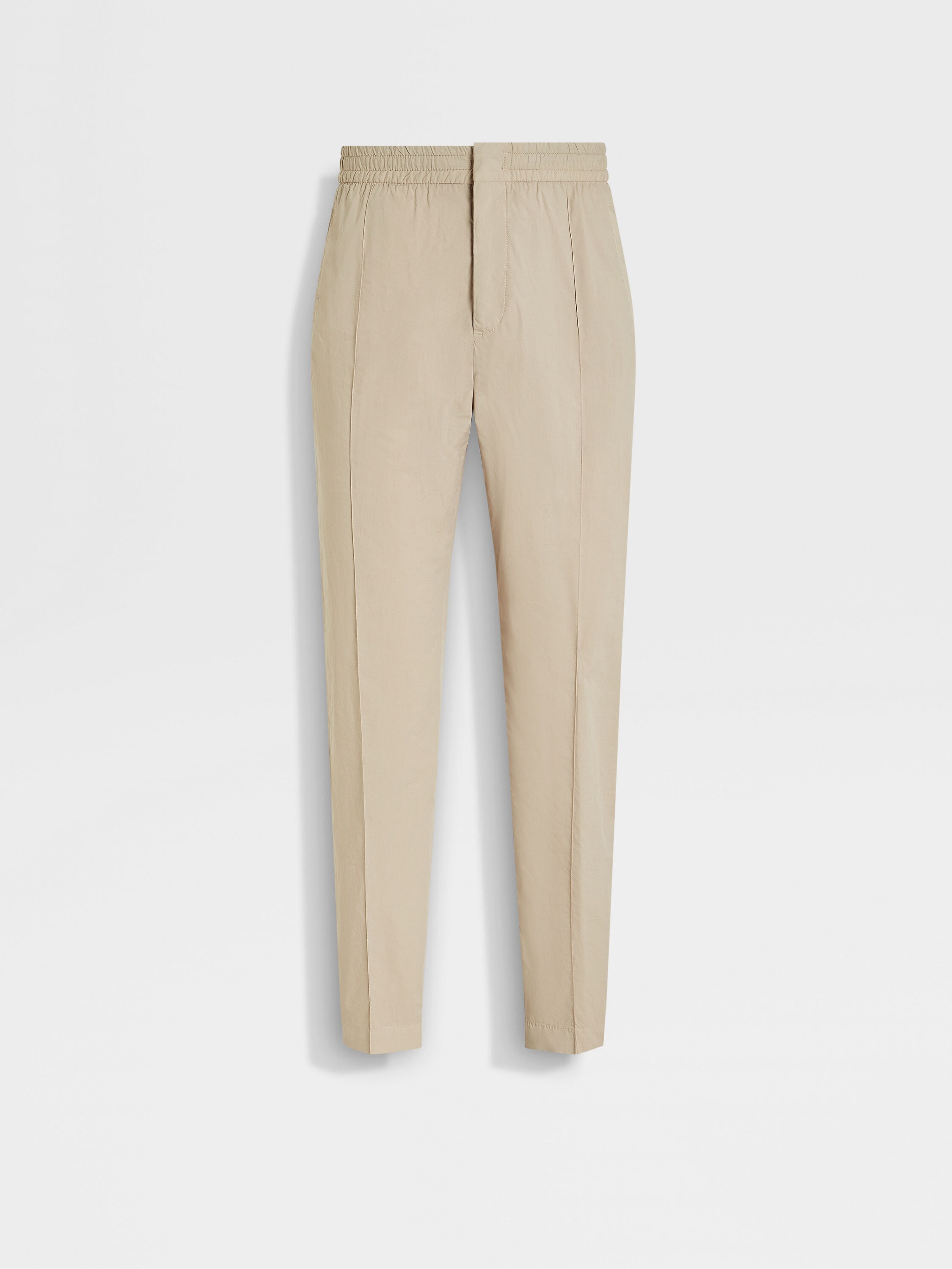 Beige Stretch Cotton Joggers Main product photo