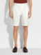 White Summer Chino Cotton and Linen Shorts Product detail photo #4