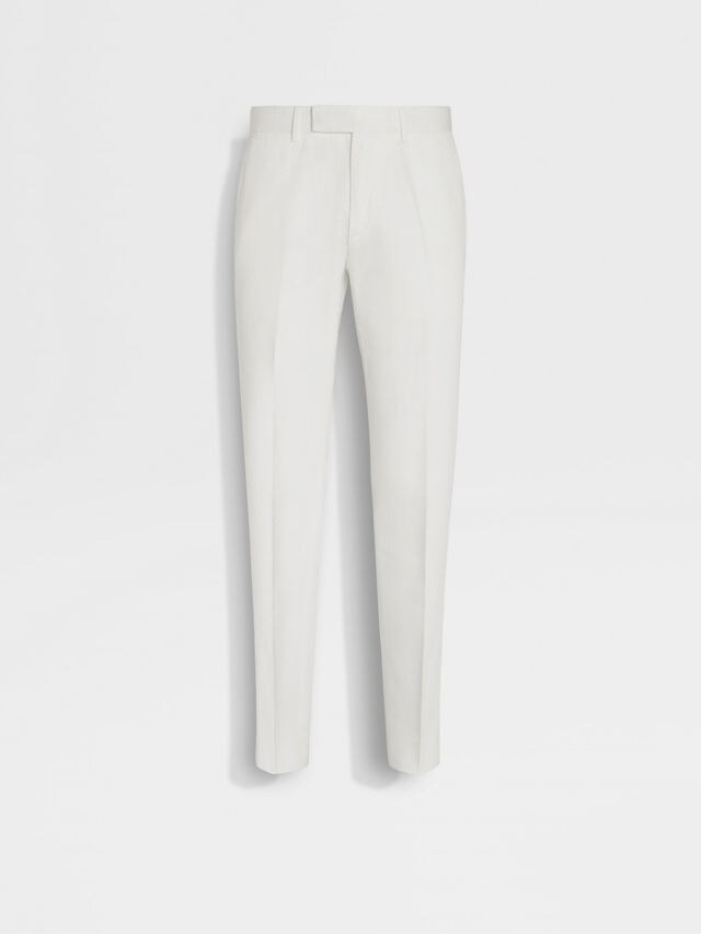 White Summer Chino Cotton and Linen Pants Main product photo