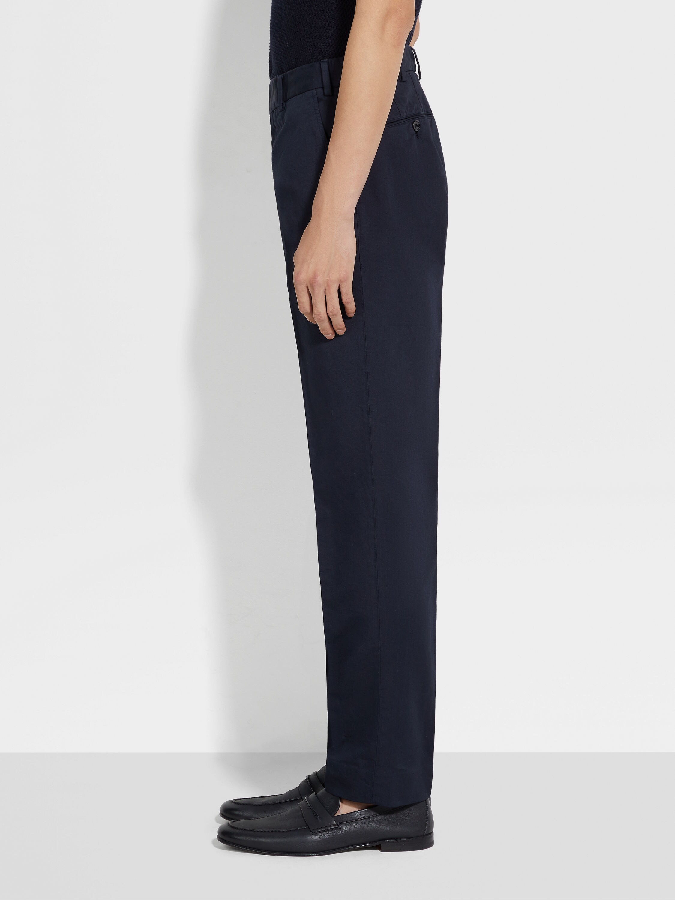 海军蓝Summer Chino 棉及亚麻夏季斜纹长裤 产品细节图 #2