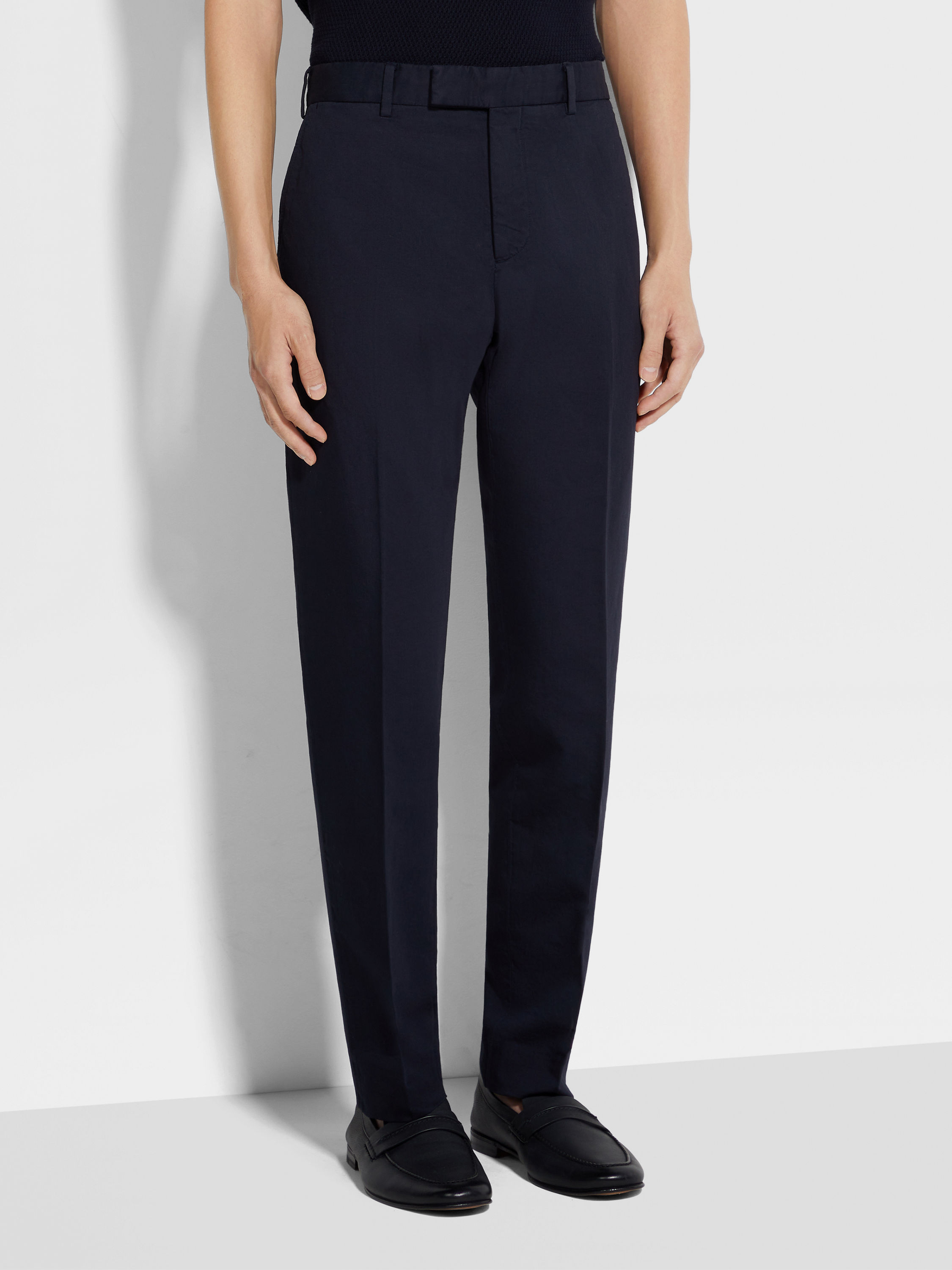 海军蓝Summer Chino 棉及亚麻夏季斜纹长裤 产品细节图 #3