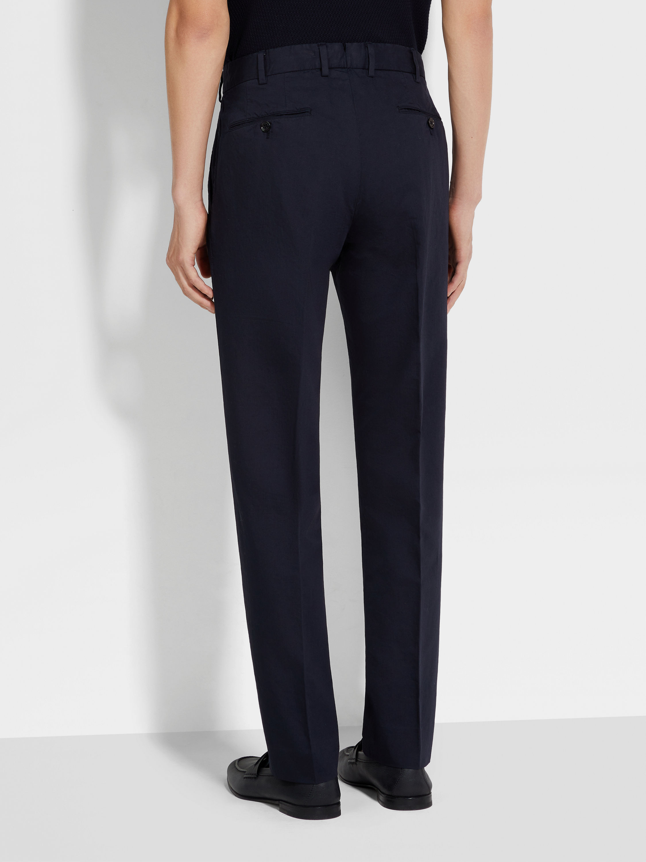 海军蓝Summer Chino 棉及亚麻夏季斜纹长裤 产品细节图 #4