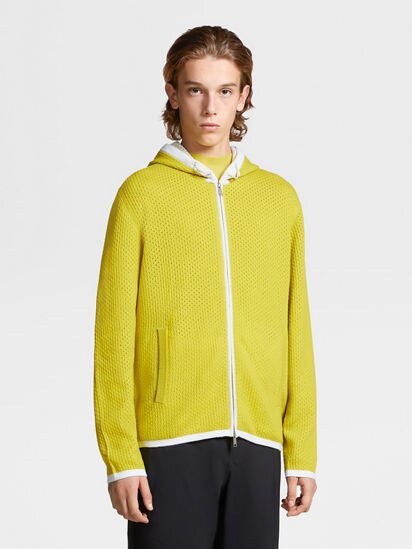 Yellow zip up discount hoodie