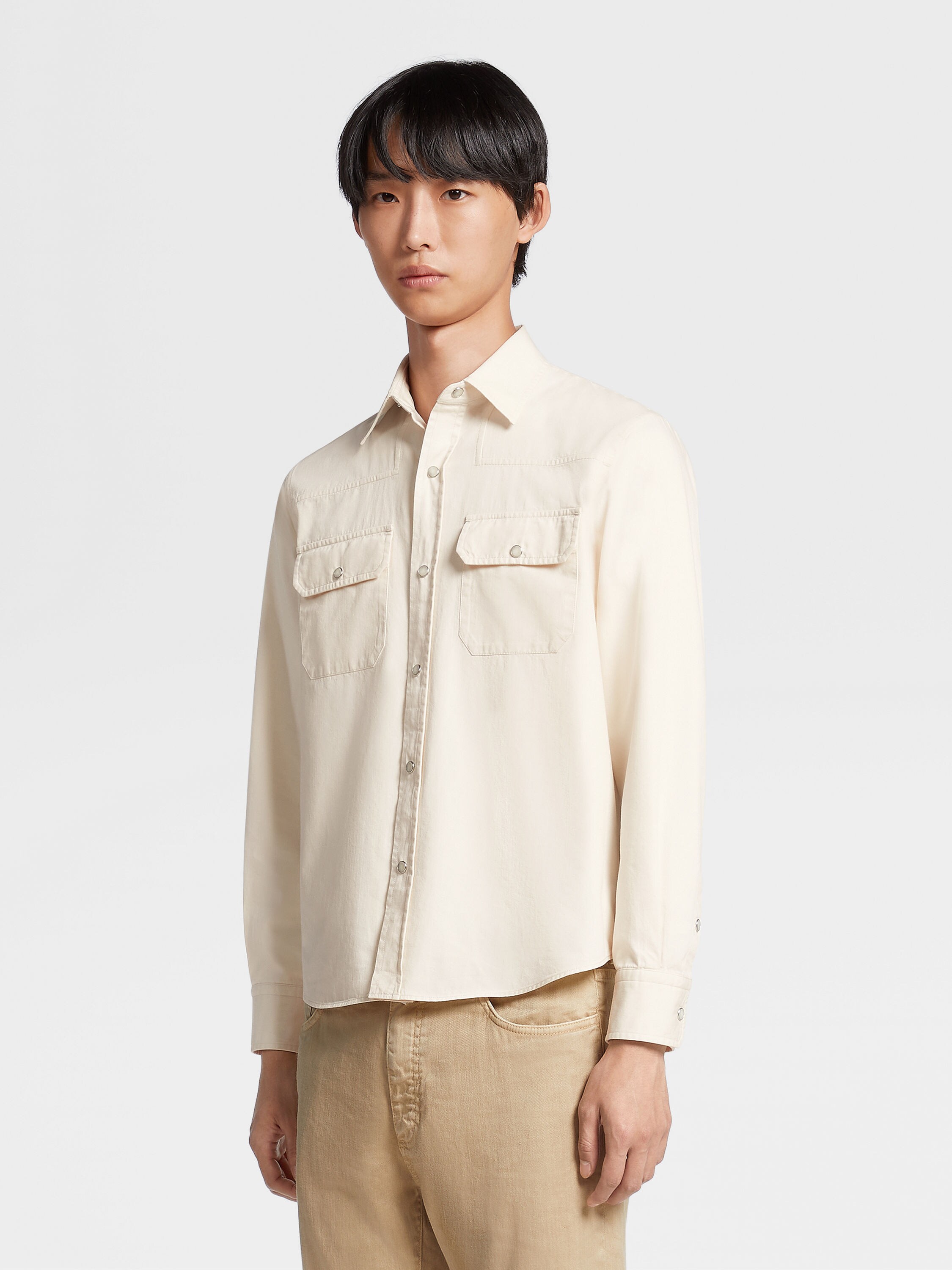 Off-White Denim Full Sleeves Shirt|147024802