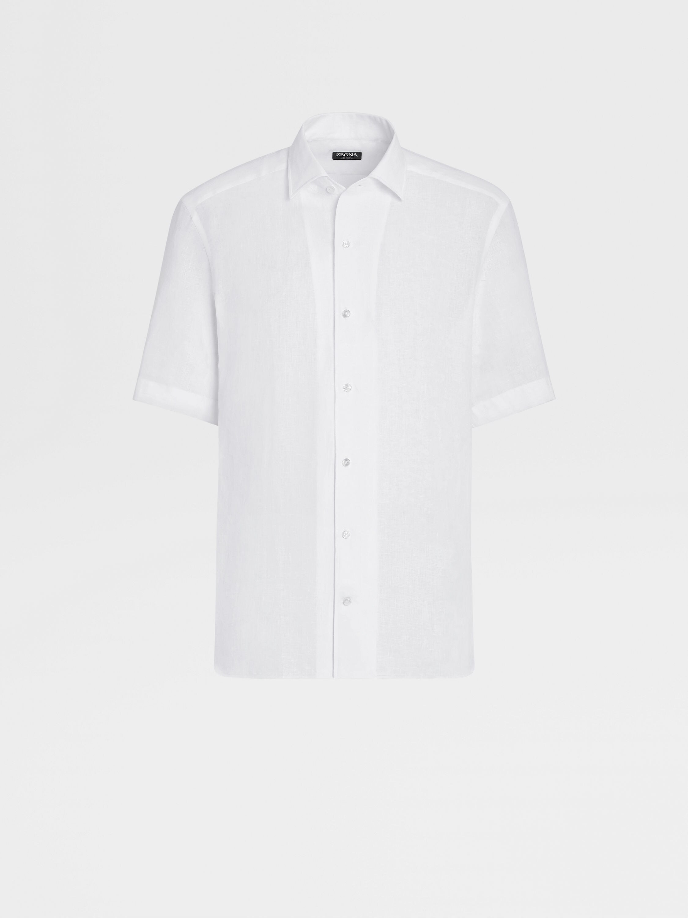 Pure Linen Short Sleeve Shirt - White