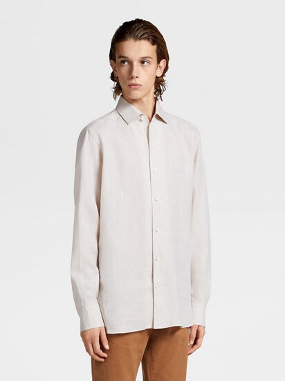 Off white linen outlet shirt