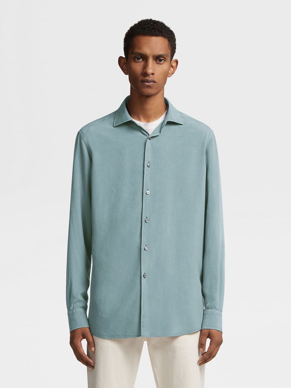 Zegna Oasi long-sleeve linen shirt - Green