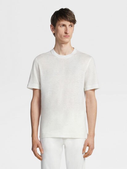 White Linen T-shirt FW23 27898550 | Zegna US