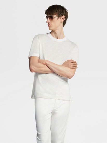 White Linen T-shirt SS25 27898550 | Zegna CA