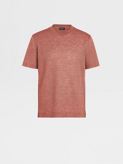 Dust Pink Linen T-shirt FW23 27905001