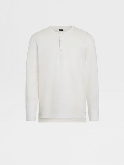 Chemise Henley en Lin Blanc FW23 27898558 Zegna BE