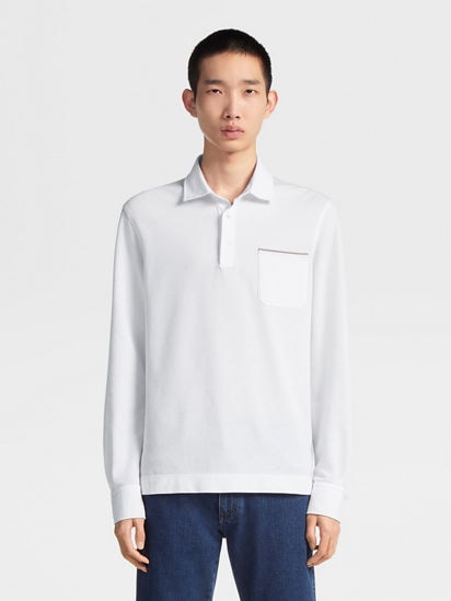 Optical White Cotton Polo Shirt SS25 28038935 | Zegna HK Optical White Cotton Polo Shirt SS25 28038935 | Zegna HK