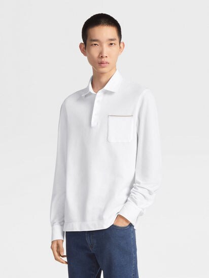 Optical White Cotton Polo Shirt SS25 28038935 | Zegna HK Optical White Cotton Polo Shirt SS25 28038935 | Zegna HK