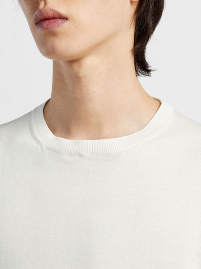 White Premium Cotton T-shirt SS25 27902813 | Zegna BE