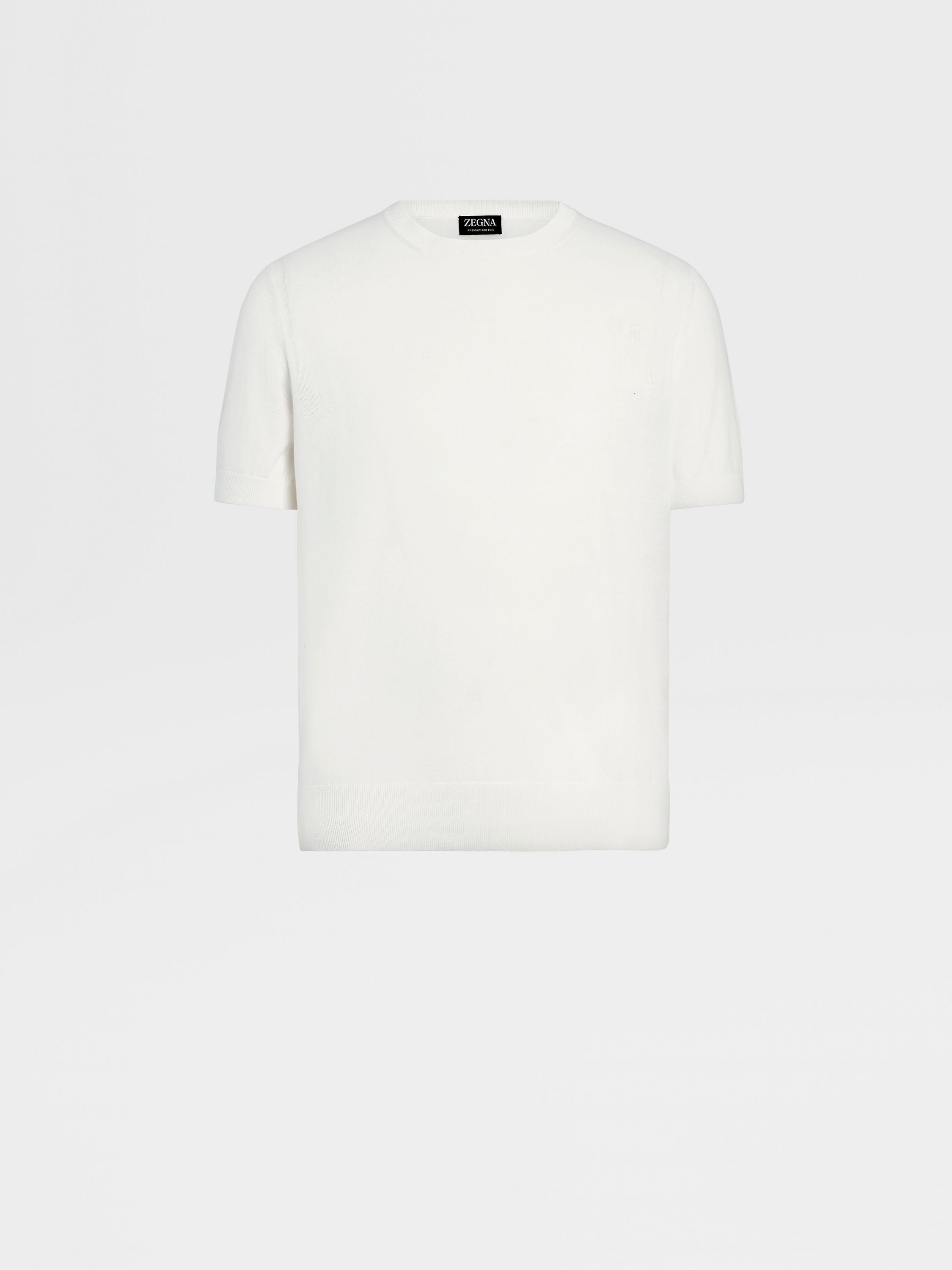 White Premium Cotton T-shirt FW23 27902813 | Zegna US