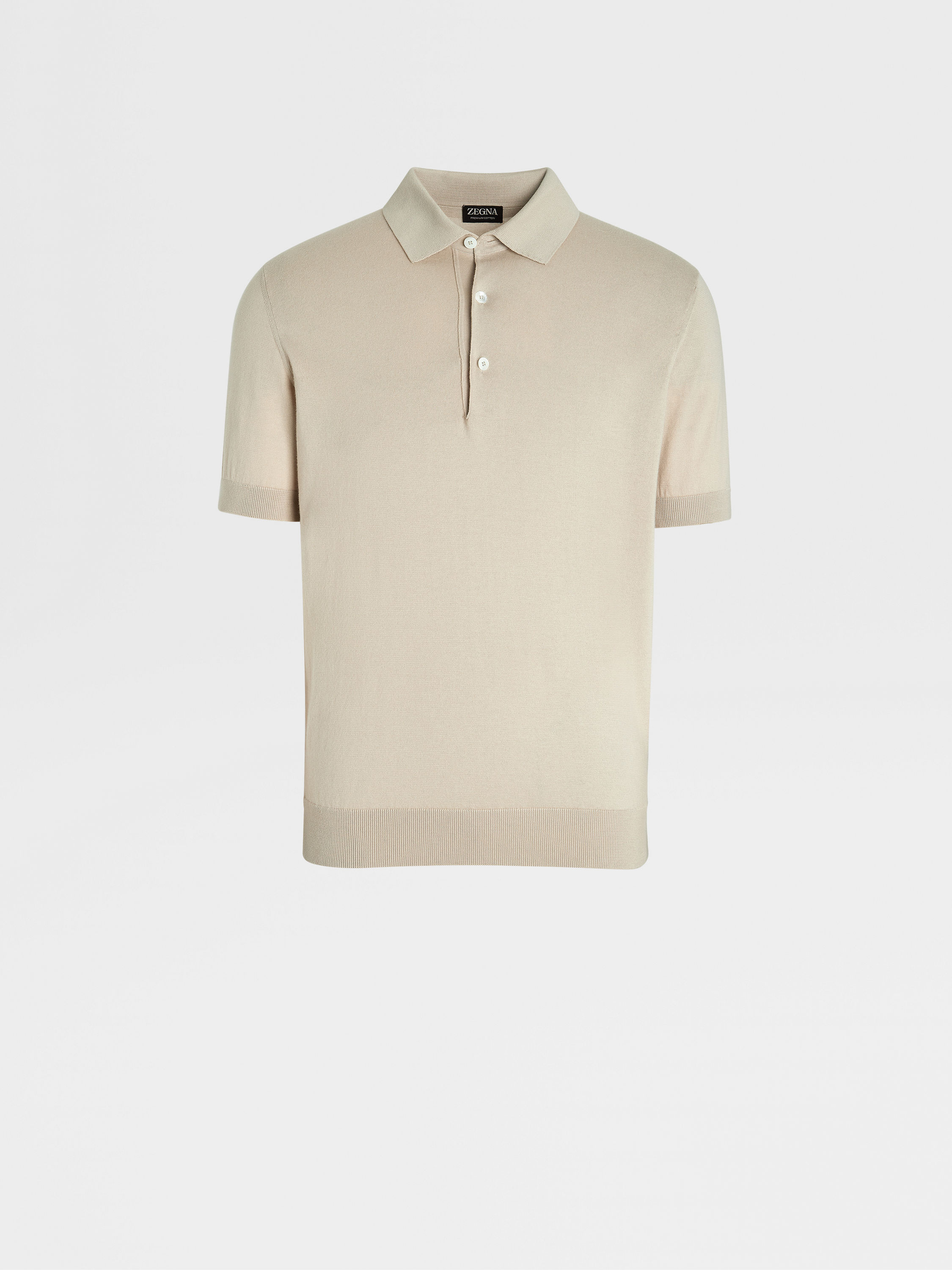 Light Beige Premium Cotton Polo Shirt FW23 27902799 | Zegna IT