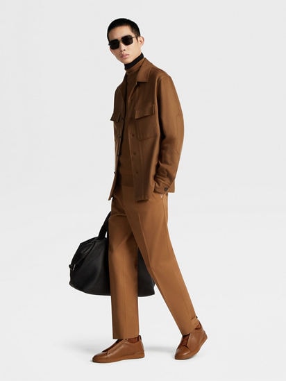 Dark Foliage Cotton and Wool Pants SS25 28048591 | Zegna CH Dark Foliage Cotton and Wool Pants SS25 28048591 | Zegna CH