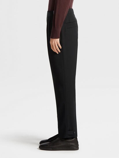 ブラック コットン&ウール混紡パンツ SS25 28048590 | Zegna JP ブラック コットン&ウール混紡パンツ SS25 28048590 | Zegna JP