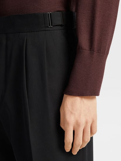 Black Cotton and Wool Pants SS25 28048590 | Zegna JP Black Cotton and Wool Pants SS25 28048590 | Zegna JP