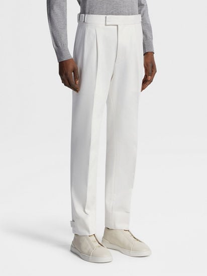 White Cotton and Wool Pants SS25 28048592 | Zegna MX White Cotton and Wool Pants SS25 28048592 | Zegna MX