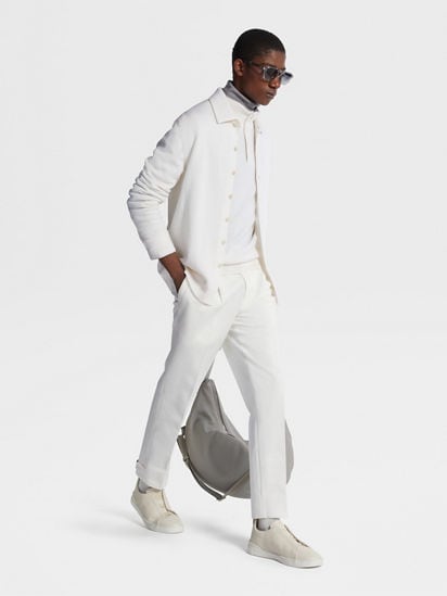 White Cotton and Wool Pants SS25 28048592 | Zegna MX White Cotton and Wool Pants SS25 28048592 | Zegna MX