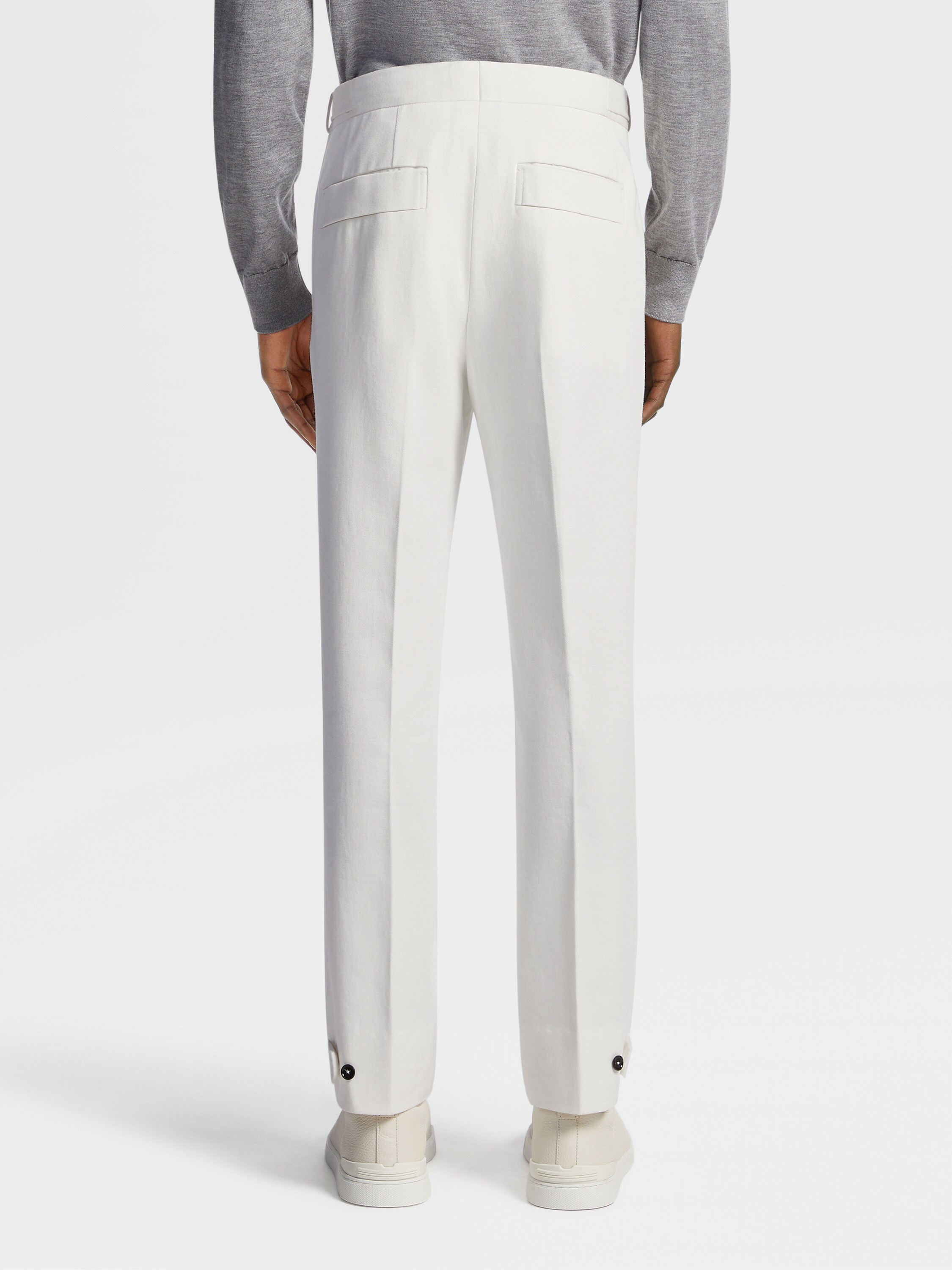 White Cotton and Wool Pants Product detail photo #2