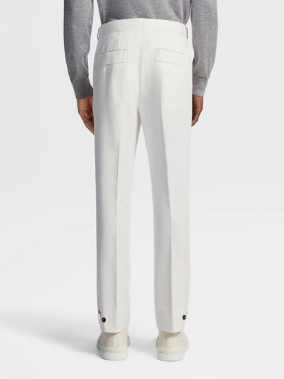 White Cotton and Wool Pants SS25 28048592 | Zegna MX White Cotton and Wool Pants SS25 28048592 | Zegna MX