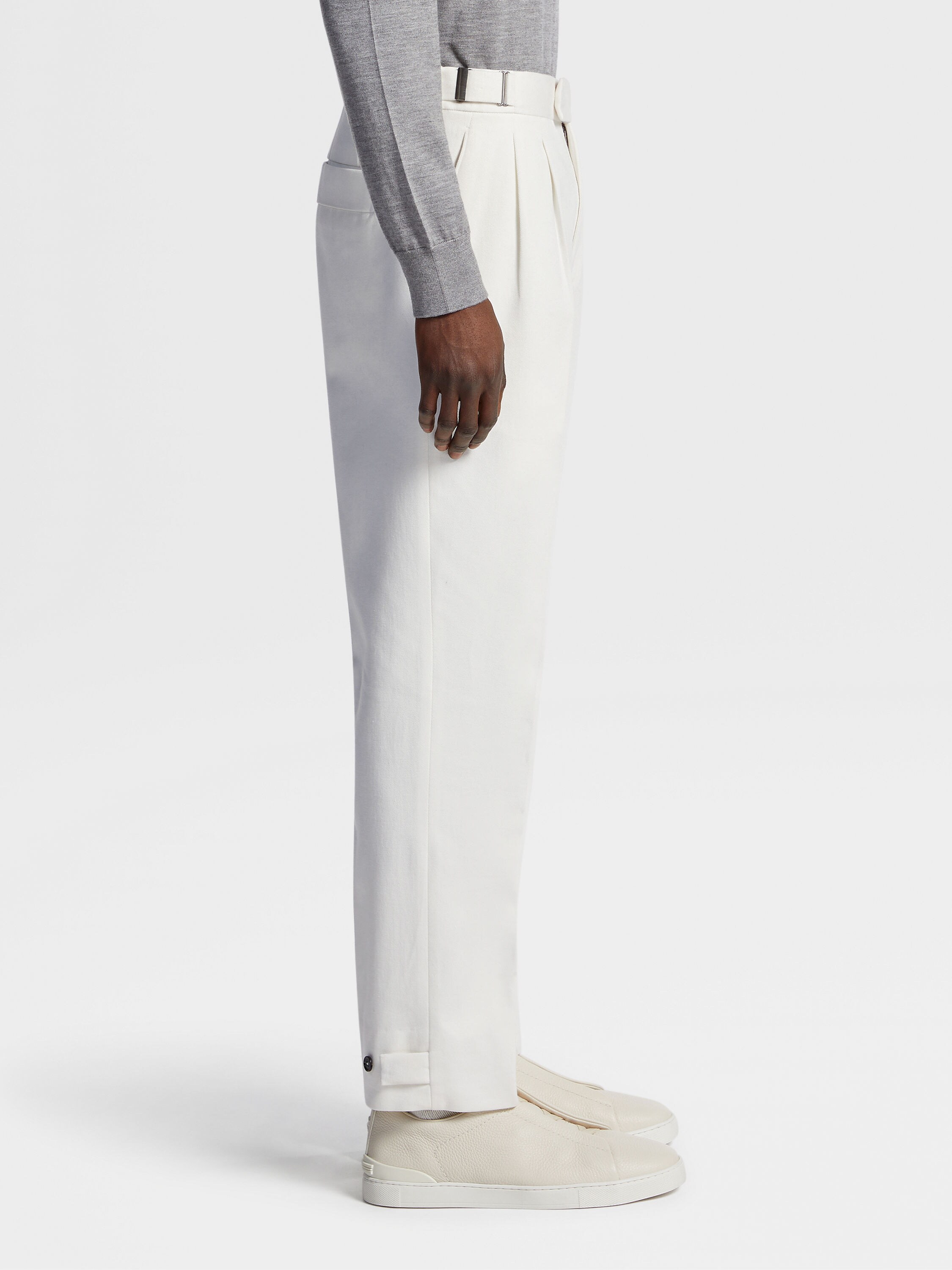White Cotton and Wool Pants Product detail photo #3