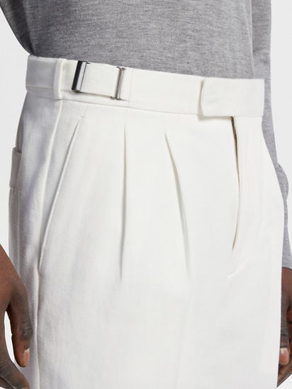 White Cotton and Wool Pants SS25 28048592 | Zegna MX White Cotton and Wool Pants SS25 28048592 | Zegna MX