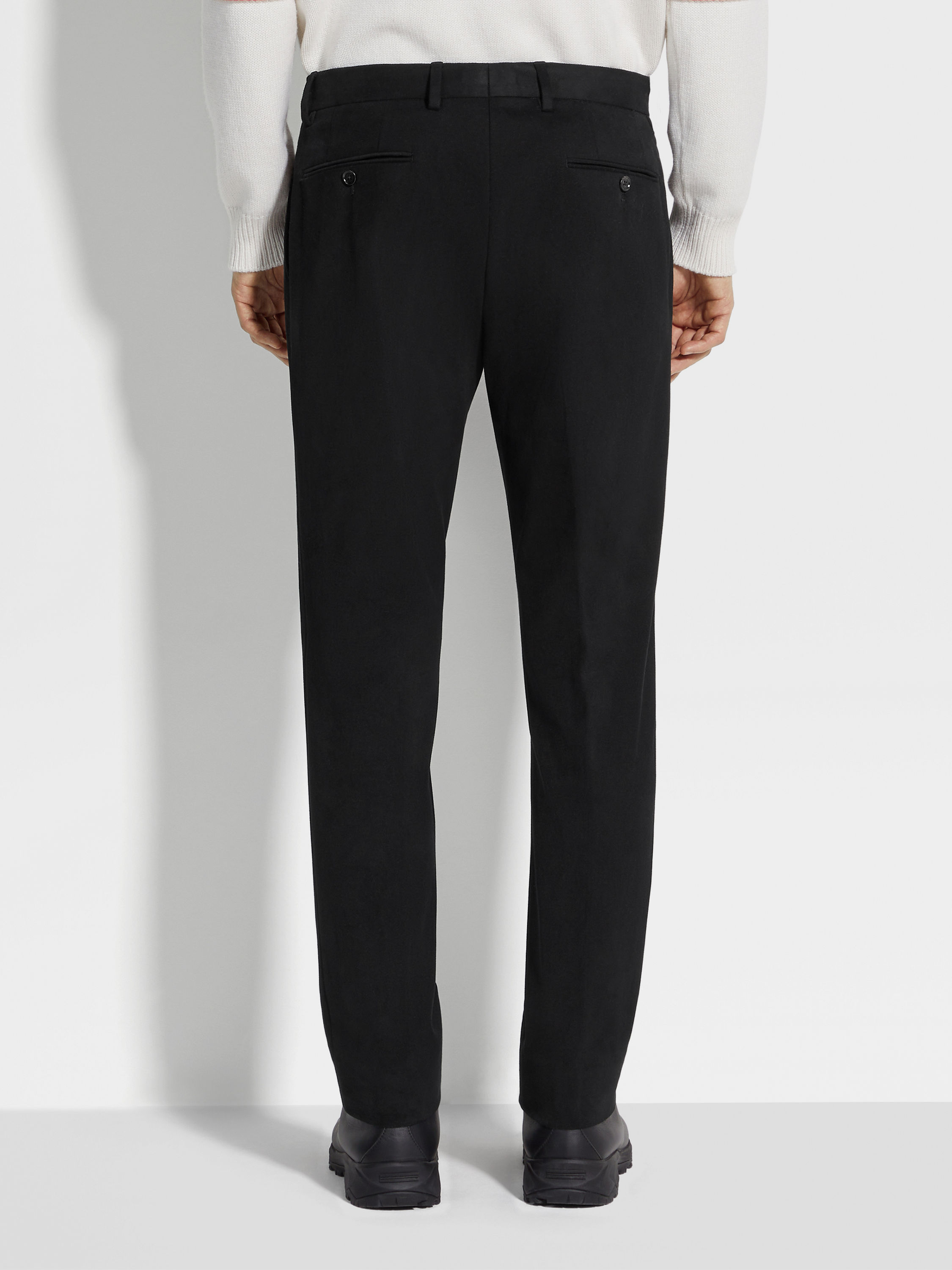 Black Winter Chino Cotton Blend Pants Product detail photo #5