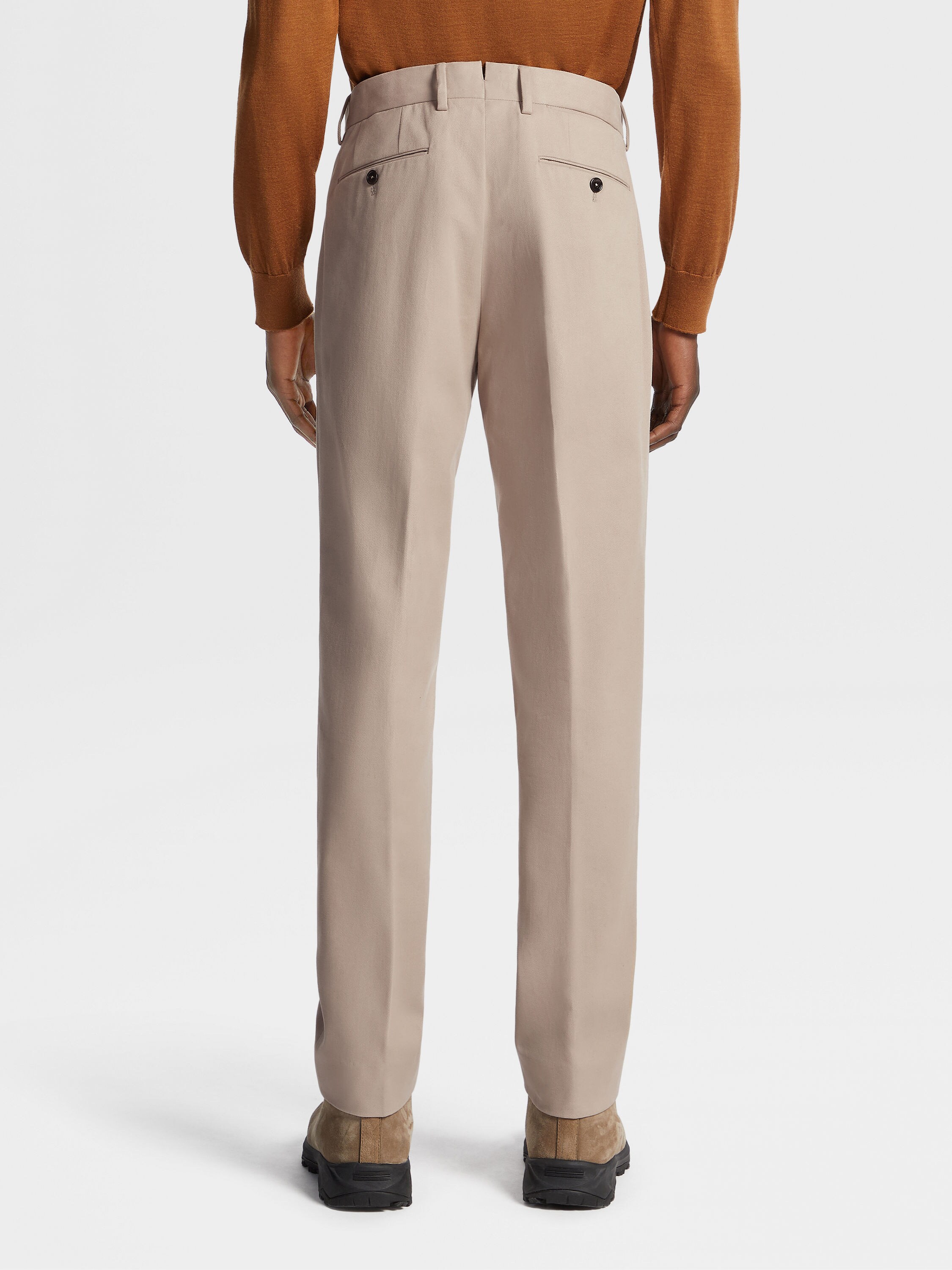 Light Taupe Winter Chino Cotton Blend Pants Product detail photo #2