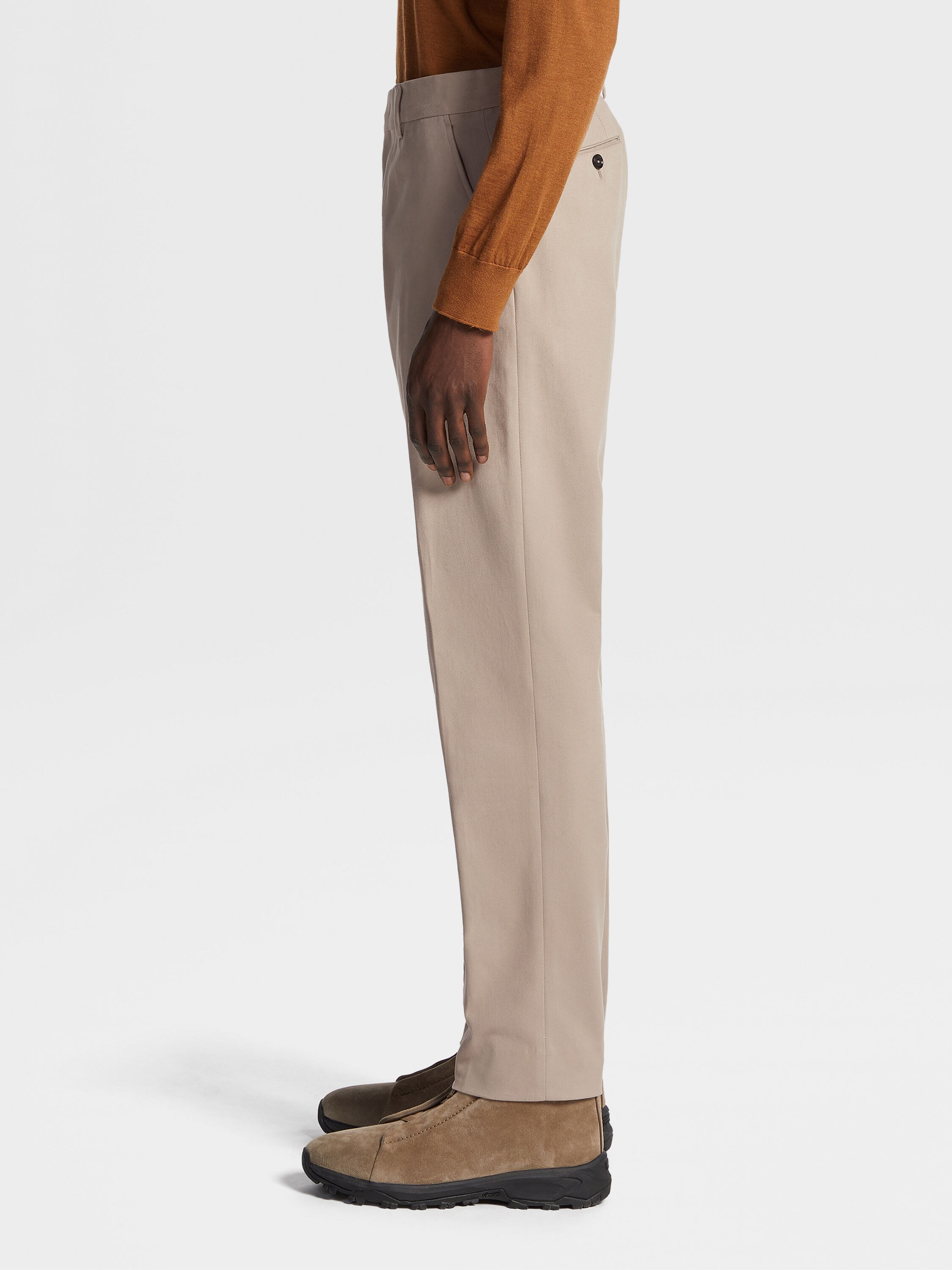 Light Taupe Winter Chino Cotton Blend Pants Product detail photo #3