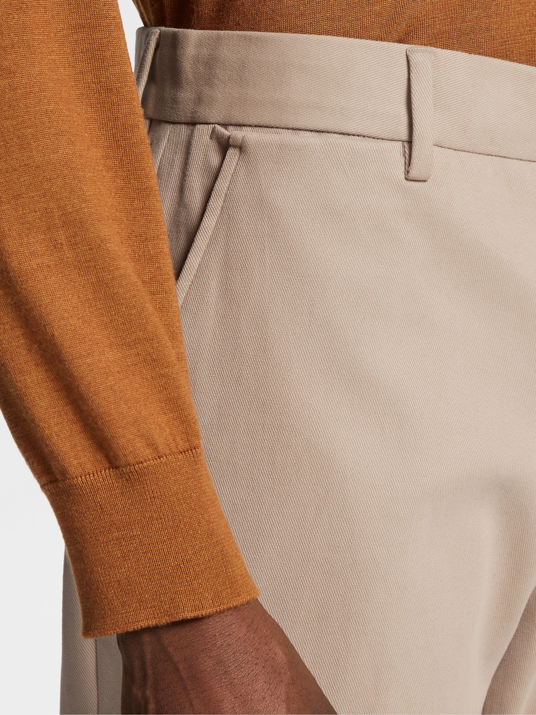 Light Taupe Winter Chino Cotton Blend Pants Product detail photo #4
