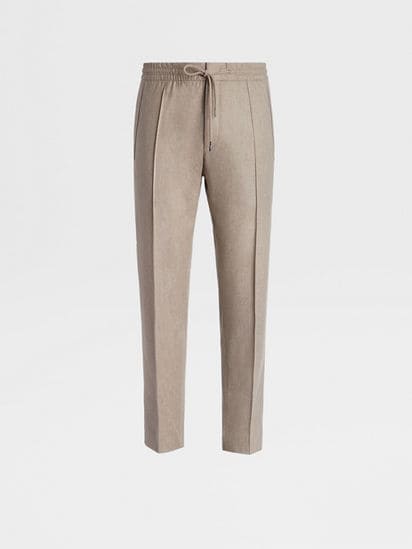 Pantalon de Jogging en Laine 14milmil14 M lang e Taupe Clair