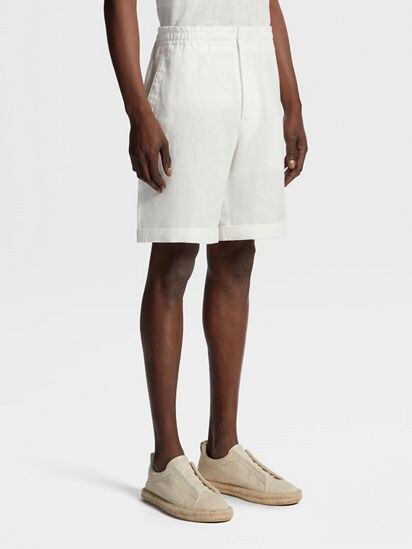 White Linen Shorts