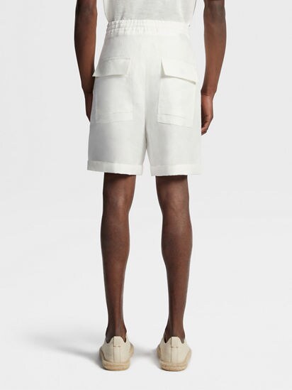 White Linen Shorts SS25 28015305 | Zegna US