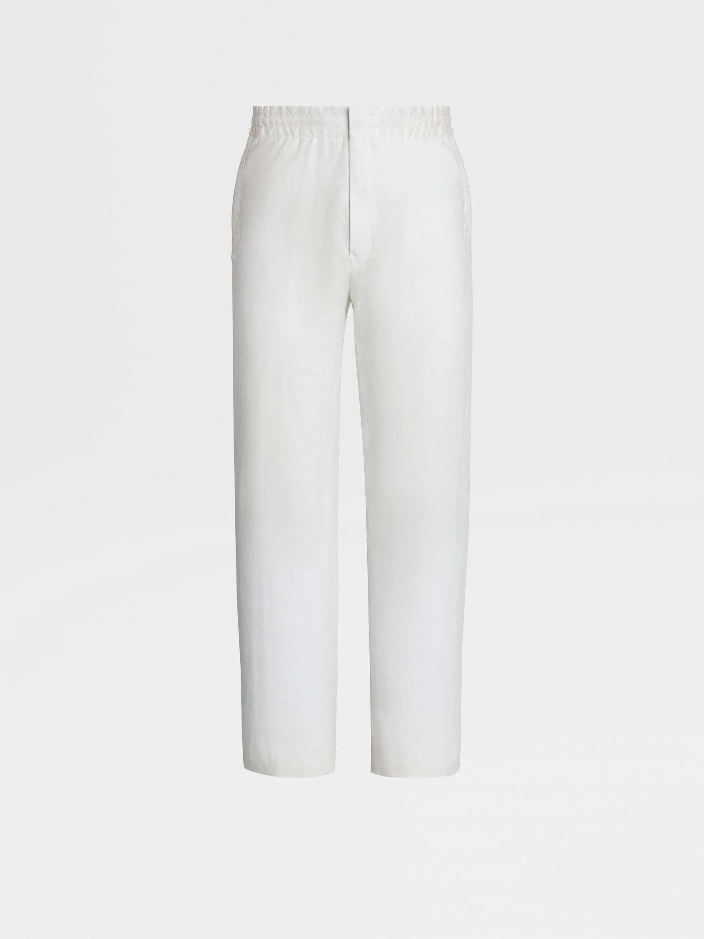 Pantalones Jogger de Lino Color Blanco