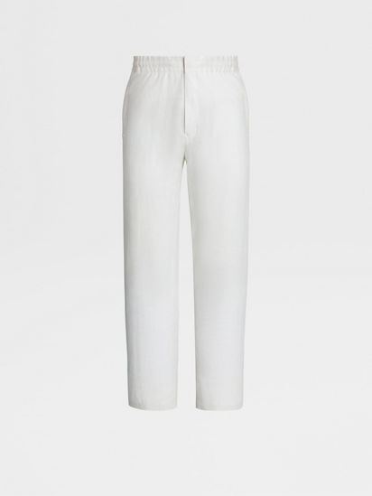 Mens white linen jogger sales pants