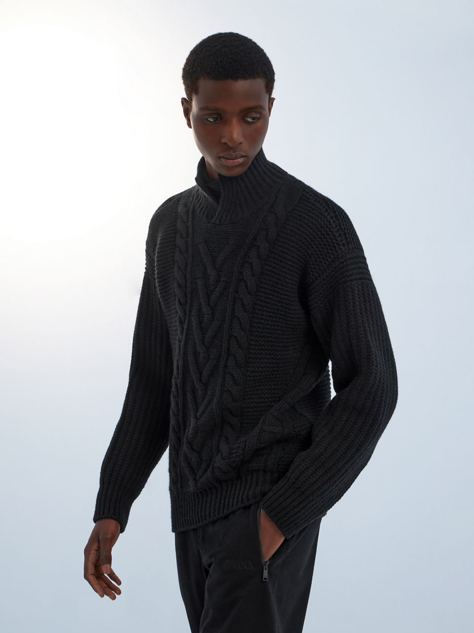 Zegna fine-knit wool jumper - Black