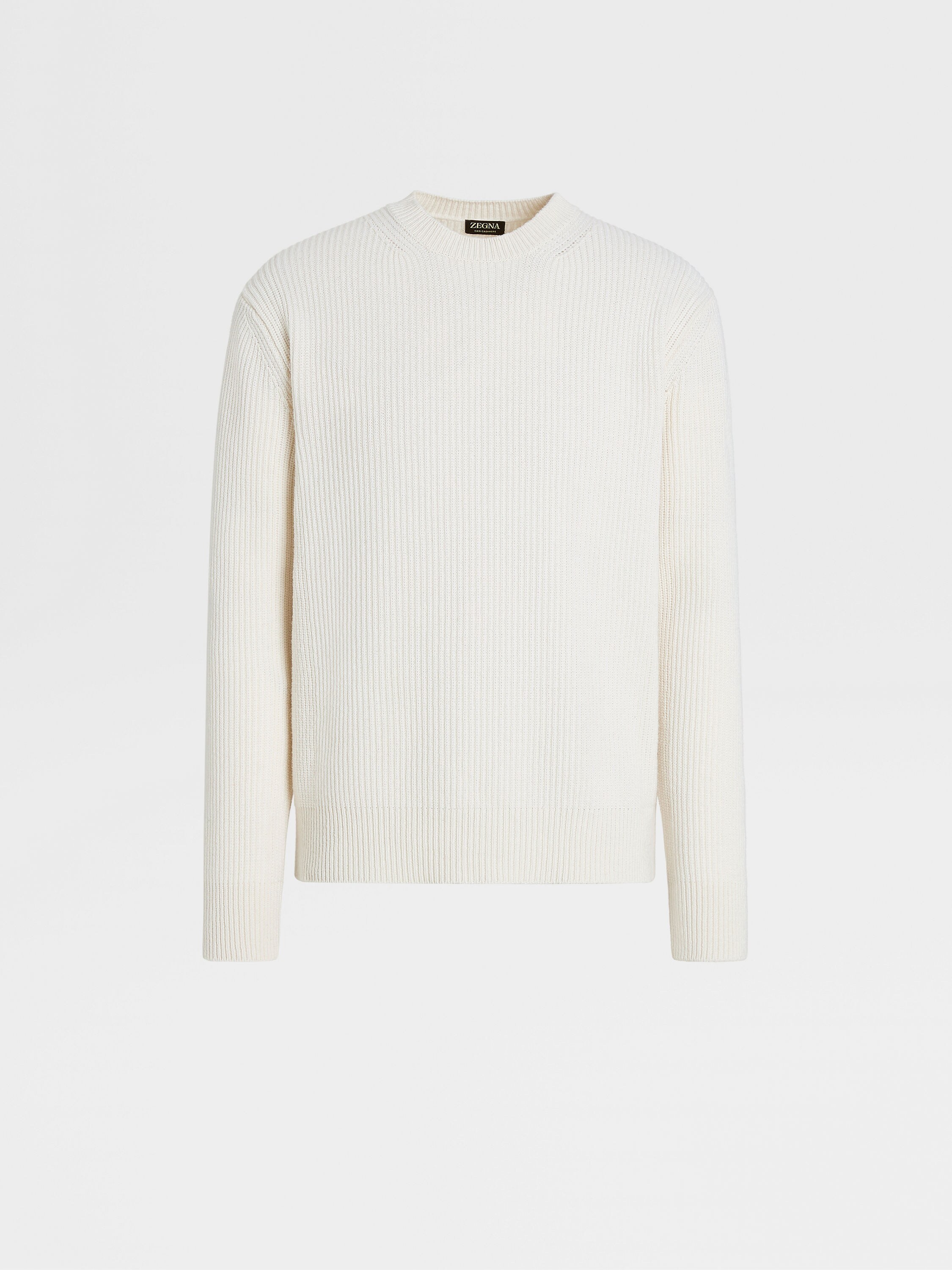 White Mélange Oasi Cashmere Crewneck