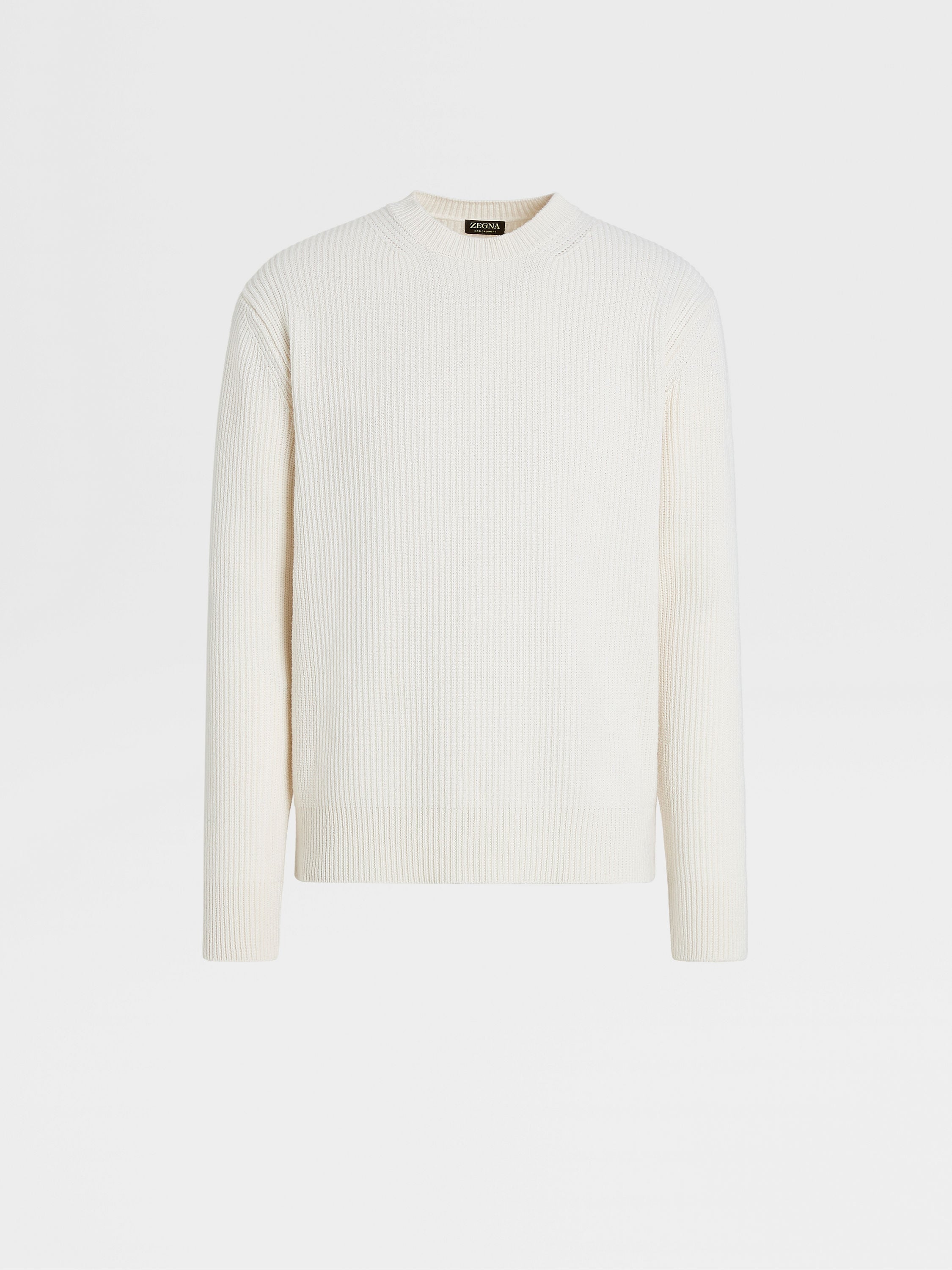 White Mélange Oasi Cashmere Crewneck SS25 28293338 | Zegna US White Mélange Oasi Cashmere Crewneck SS25 28293338 | Zegna US
