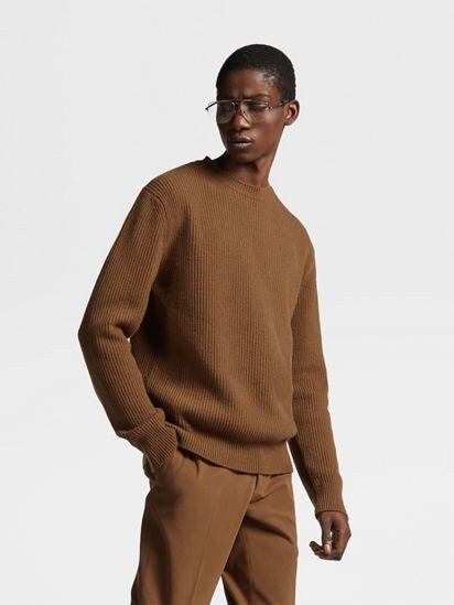 Dark Foliage Mélange Oasi Cashmere Crewneck SS25 28293336 Dark Foliage Mélange Oasi Cashmere Crewneck SS25 28293336