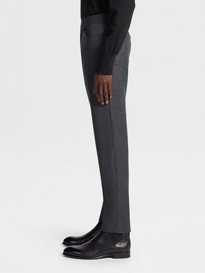 Dark Grey Wool and Cashmere Roccia Pants SS25 28383971 Dark Grey Wool and Cashmere Roccia Pants SS25 28383971