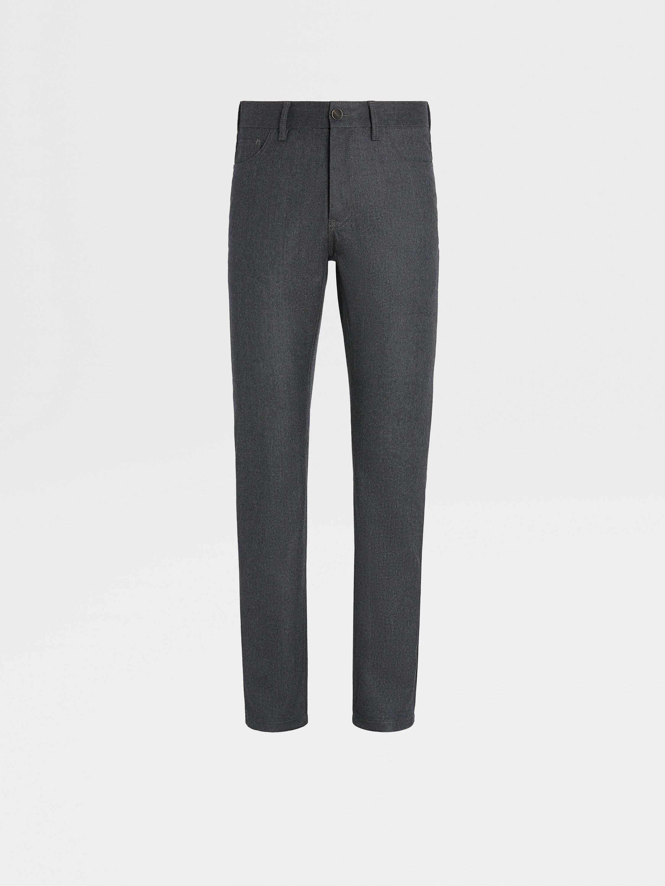 Dark Grey Wool and Cashmere Roccia Pants