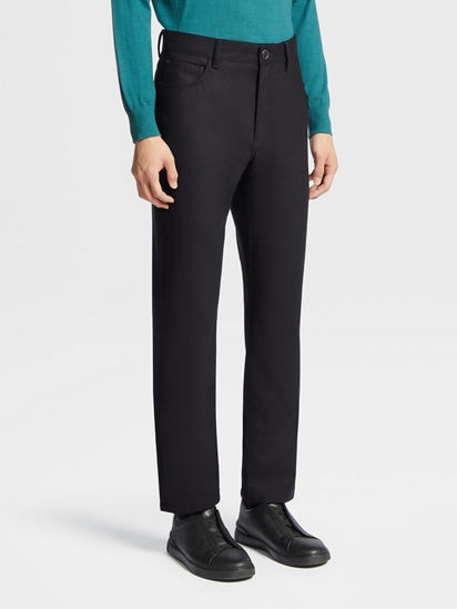 Black Wool and Cashmere Roccia Pants SS25 28383958 | Zegna US