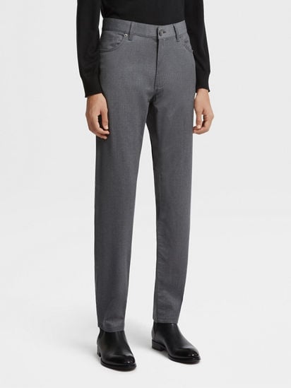 Grey Stone-washed Wool Roccia Pants FW24 27944081 | Zegna BE Grey Stone-washed Wool Roccia Pants FW24 27944081 | Zegna BE