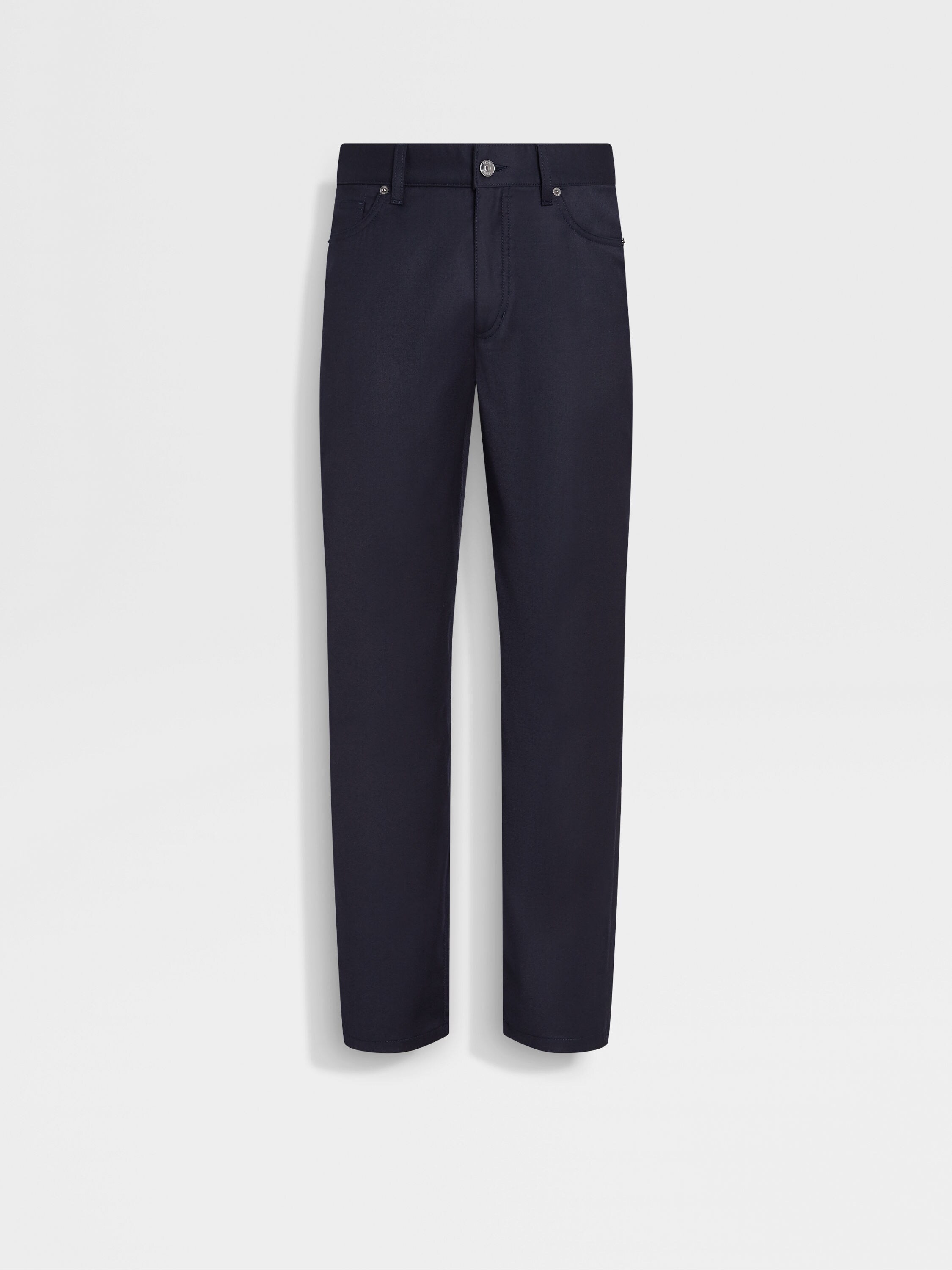 Dark Blue Stone-washed Wool Roccia Pants Main product photo