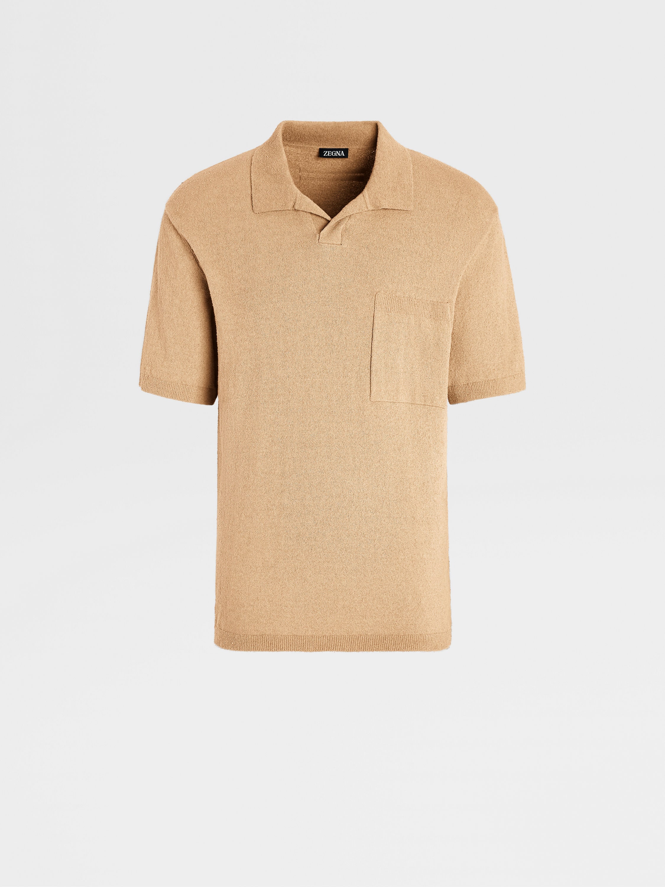 Peach Color Cotton Blend Polo Shirt