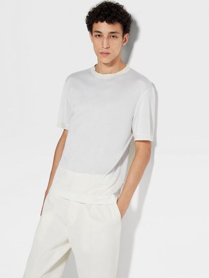 White Zegna Silk T-shirt FW24 30302491 | Zegna US